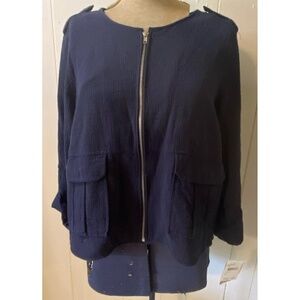 Democracy Navy Zip up jacket size large